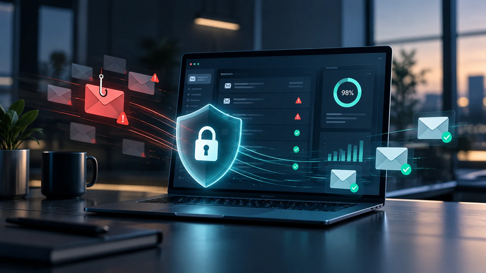 Anti-Phishing Training & Security Awareness | DB Services Anti-phishing training en security awareness van DB Services met bescherming tegen verdachte e-mails en phishingaanvallen.